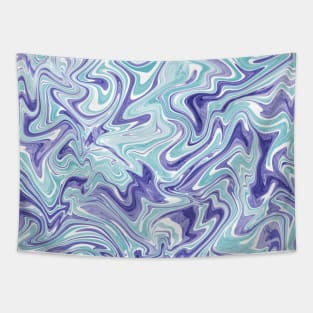 Very peri and ice blue liquify marble texture, purple and blue liquid art Tapestry