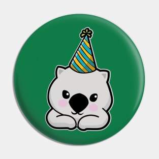 Cute Party Hat Wombat Pin