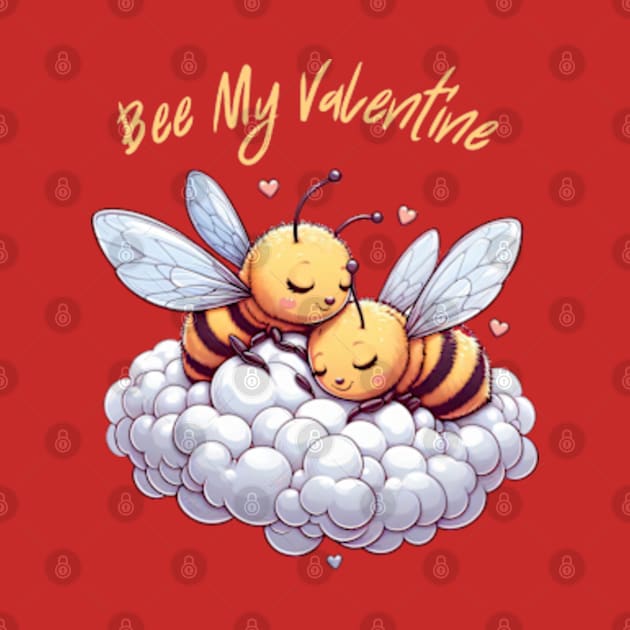 couple of bees embracing on a cloud, Bee My Valentine by StyleTops