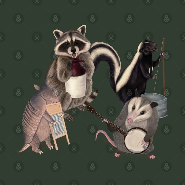 The Roadkill Rebels - Animals playing Instruments by Mehu Art