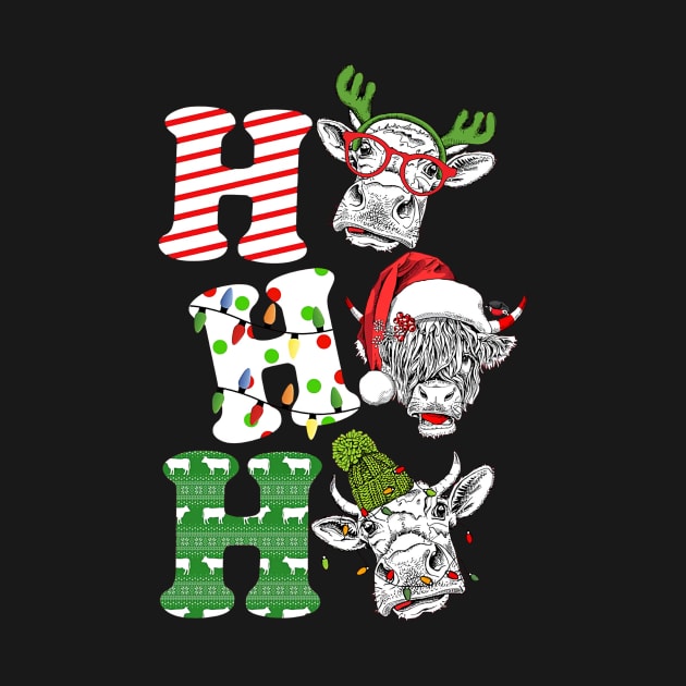 Cow Ho Ho Ho Christmas Shirt, Cow Christmas Shirt by Schoenberger Willard