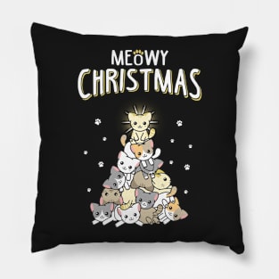 Meowy Christmas Pillow