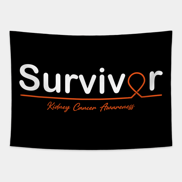 Kidney Cancer Awareness Survivor Heartbeat Tapestry by KHANH HUYEN