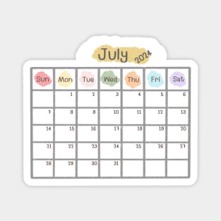 July 2024 Calendar Magnet