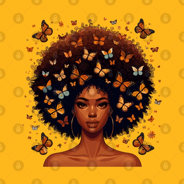 Afro Beauty With Butterflies by Graceful Designs