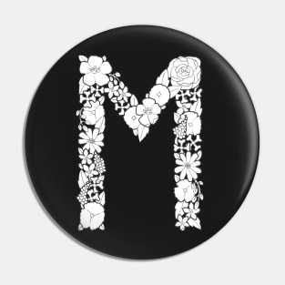 Floral Letter M Pin