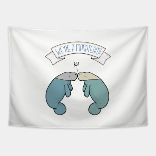 We're a manateam! manatee love and friendship Tapestry