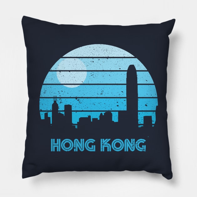 Retro Sunset Hong Kong Pillow by rojakdesigns