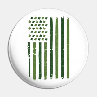 Irish American Flag Ireland Shamrock St Patricks Day Pin