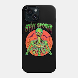 Stay Spooky Funny Halloween Skull Skeleton Phone Case