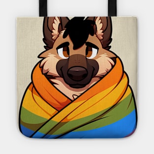 Comfy Womfy Furry Pride German Shepherd LGBTQ Rainbow Tote