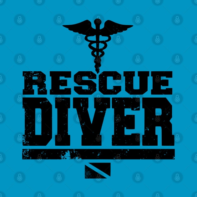 Rescue Diver (small logo - distressed) by TCP