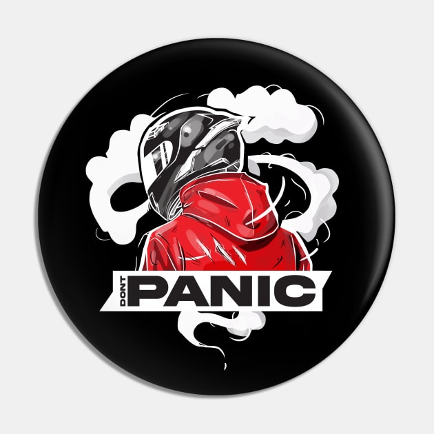 Motocycle rider don't panic Pin by BNT-Store