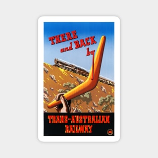 Vintage Travel Poster There and Back by Trans Australian Railway Australia Magnet