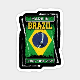 Brazil Flag Born Distressed Novelty Gift Magnet