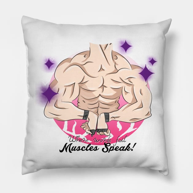 Muscles Speak Pillow by UnseriousDesign