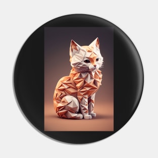 Cute Cat Portrait Paper Art Style Pin