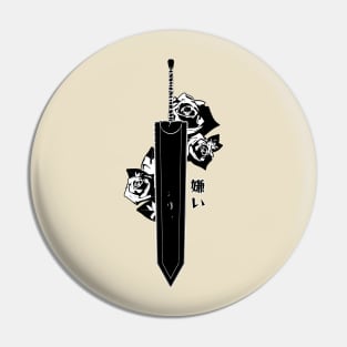 Cool Great Sword "Hate" Pin