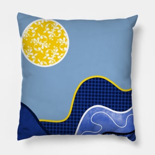 Blue Rolling Hills Pillow