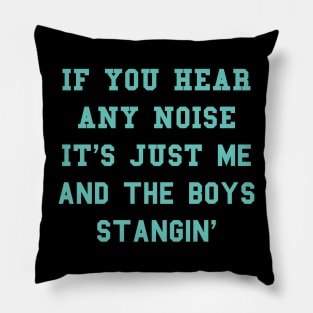 If You Hear Any Noise It's Just Me And The Boys Stangin' Pillow