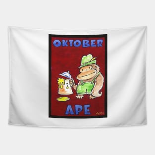 Oktober Ape on Red Tapestry