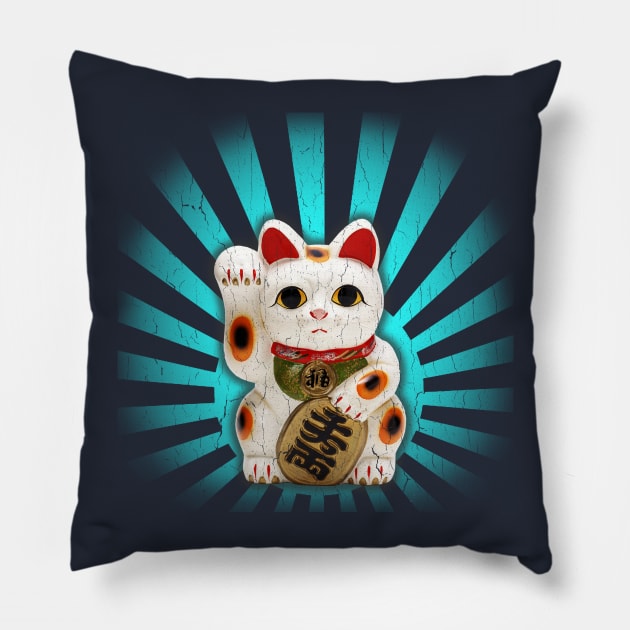 Lucky Cat - Maneki-neko Pillow by robotface