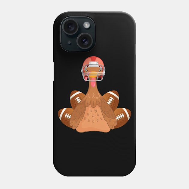 Turkey & Football Funny Thanksgiving Gobble Phone Case by Walkowiakvandersteen