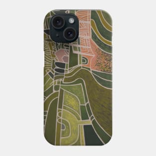 Abstract Green and Pink Landscape Phone Case