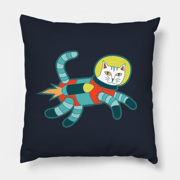 Catstronaut Pillow by pinkowlet