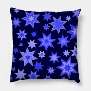 Blue Stars on Midnight Blue Pillow