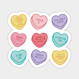 Beatles Love Songs Conversation Hearts II Magnet