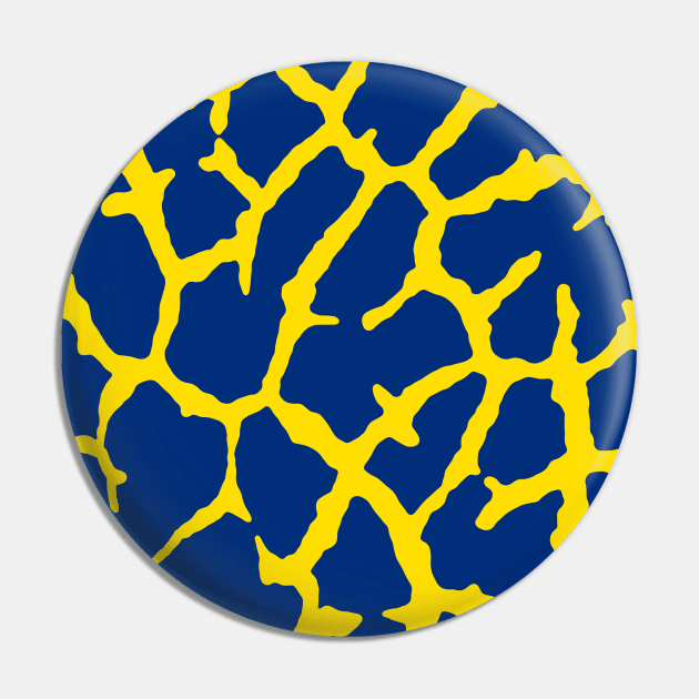 Giraffe Print Navy Yellow Pin by BlakCircleGirl