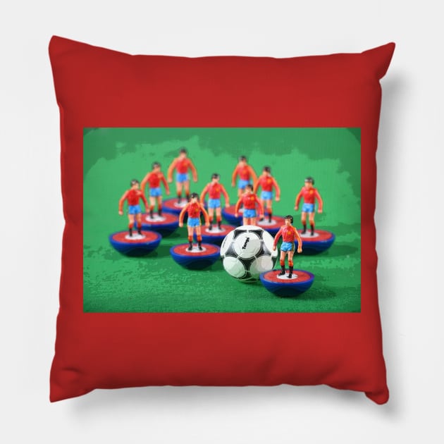 Spain national team retro subbuteo football team Pillow by vancey73