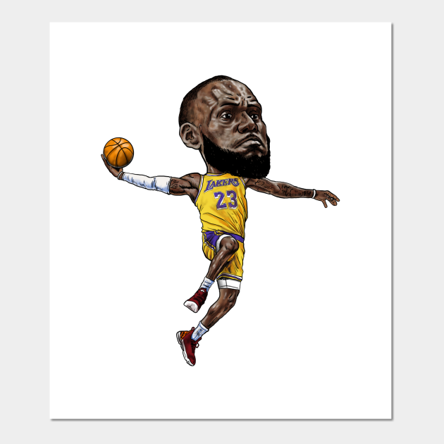 King James Dunk Caricature - Lebron James - Posters and Art Prints | TeePublic