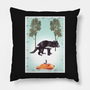 Tasmanian Devil in green Pillow