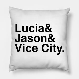 GTA VI - Lucia & Jason & Vice City. (Black) Pillow