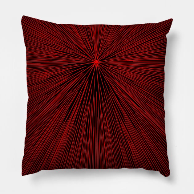 A colorful hyperdrive explosion - solid redversion Pillow by DaveDanchuk