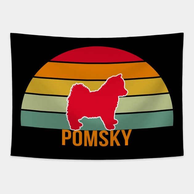 Pomsky Vintage Silhouette Tapestry by khoula252018