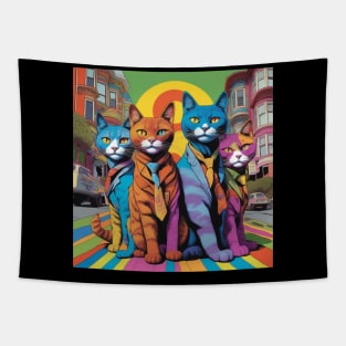 Cats in Haight Ashbury San Francisco during The Summer Of Love Tapestry