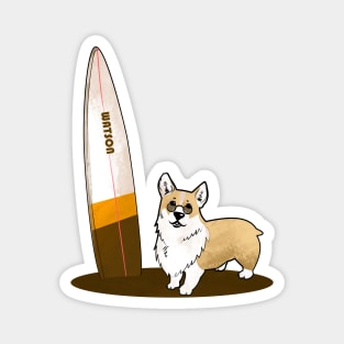 Fawn corgi surf summer Magnet