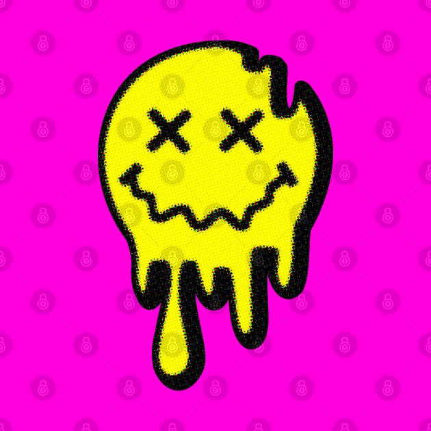 ACID SMILEY (MELTING) #6 (DEEP SHADOW) by RickTurner