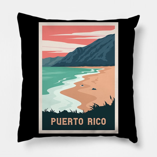 Puerto Rico vacation poster Pillow by NeedsFulfilled