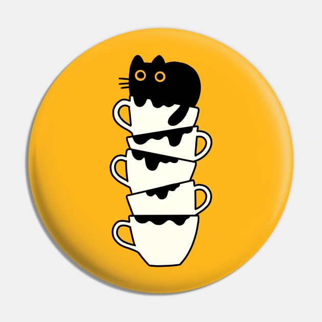 Black Coffee Cat Pin by ppmid