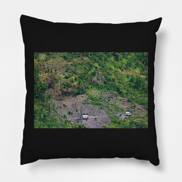 MOUNTAINSIDE HUT Pillow by likbatonboot