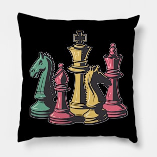 Amateur Chess Lovers Retro Chess Art Grandmaster Chess Player Pillow