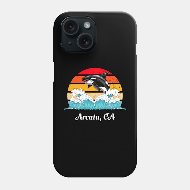 Arcata California Distressed Orca Killer Whale Waves Art Phone Case by twizzler3b