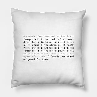 Text: CANADA Anthem (english) (black) Pillow