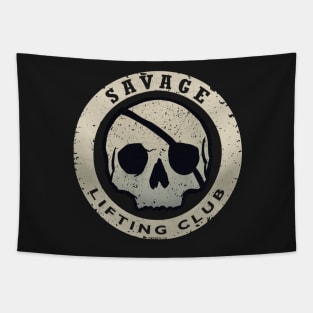 Savage Lifting Club Skull White Badge Tapestry