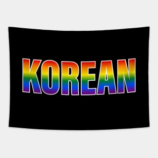 Rainbow Korean LGBTQ Pride Tapestry