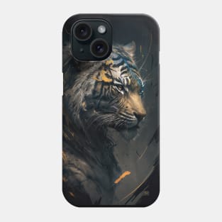 Tiger Portrait Animal Nature Wildlife Dark Painting Wild Spirit Phone Case